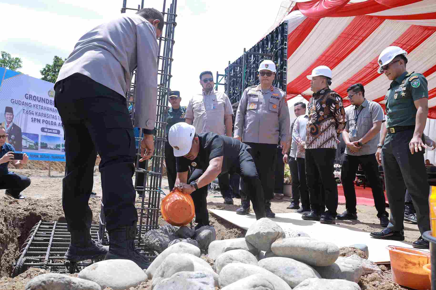 Bupati Aceh Besar Hadiri Ground Breaking Gudang Ketahanan Pangan Polri