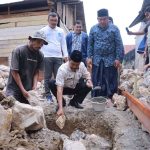 Wabup Aceh Besar Letakkan Batu Pertama Pembangunan Rumah Bantuan Islamic Relief, Baitul Mal dan PT SBA