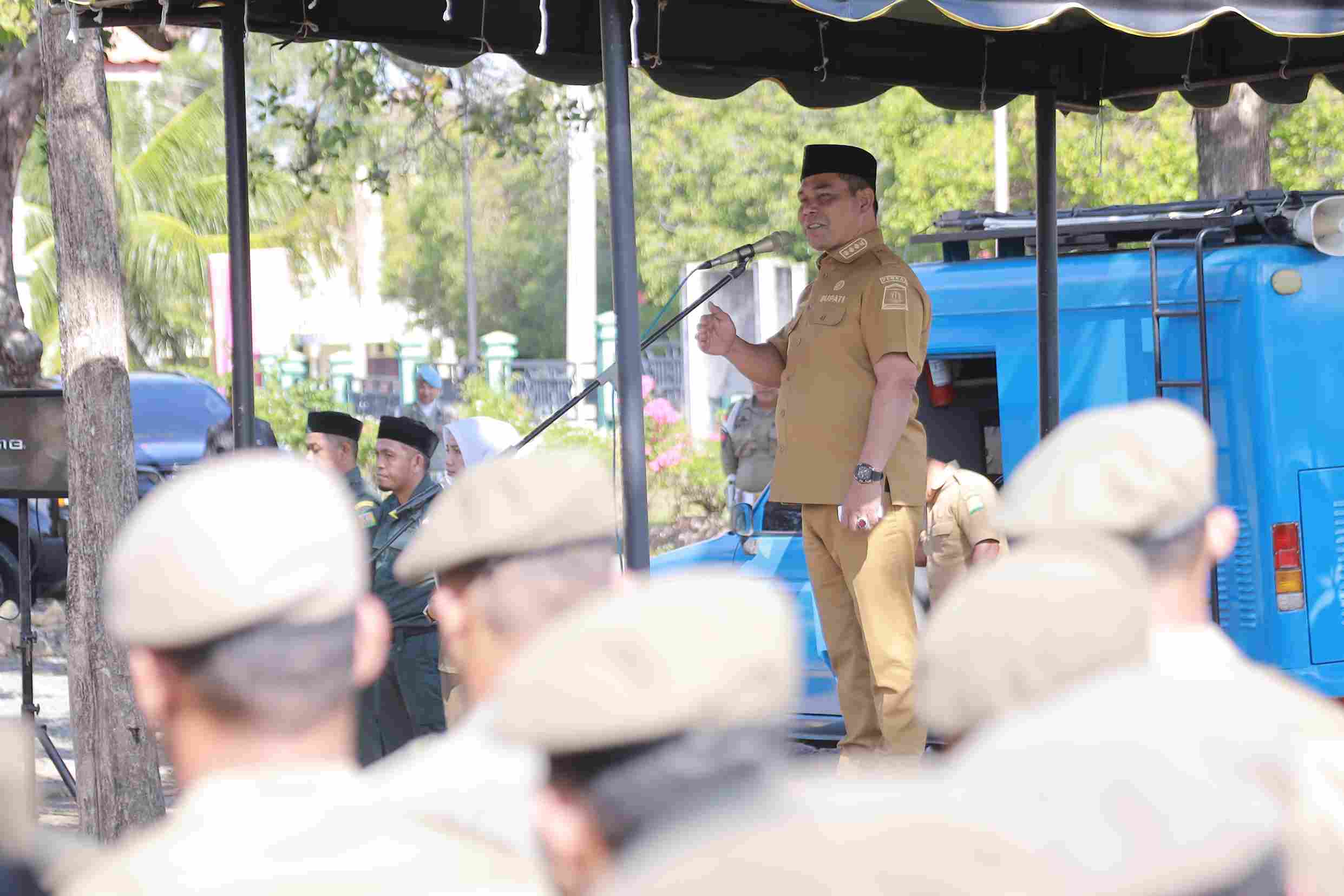 Bupati Aceh Besar Pimpin Gelar Apel Bersama Satpol PP dan WH